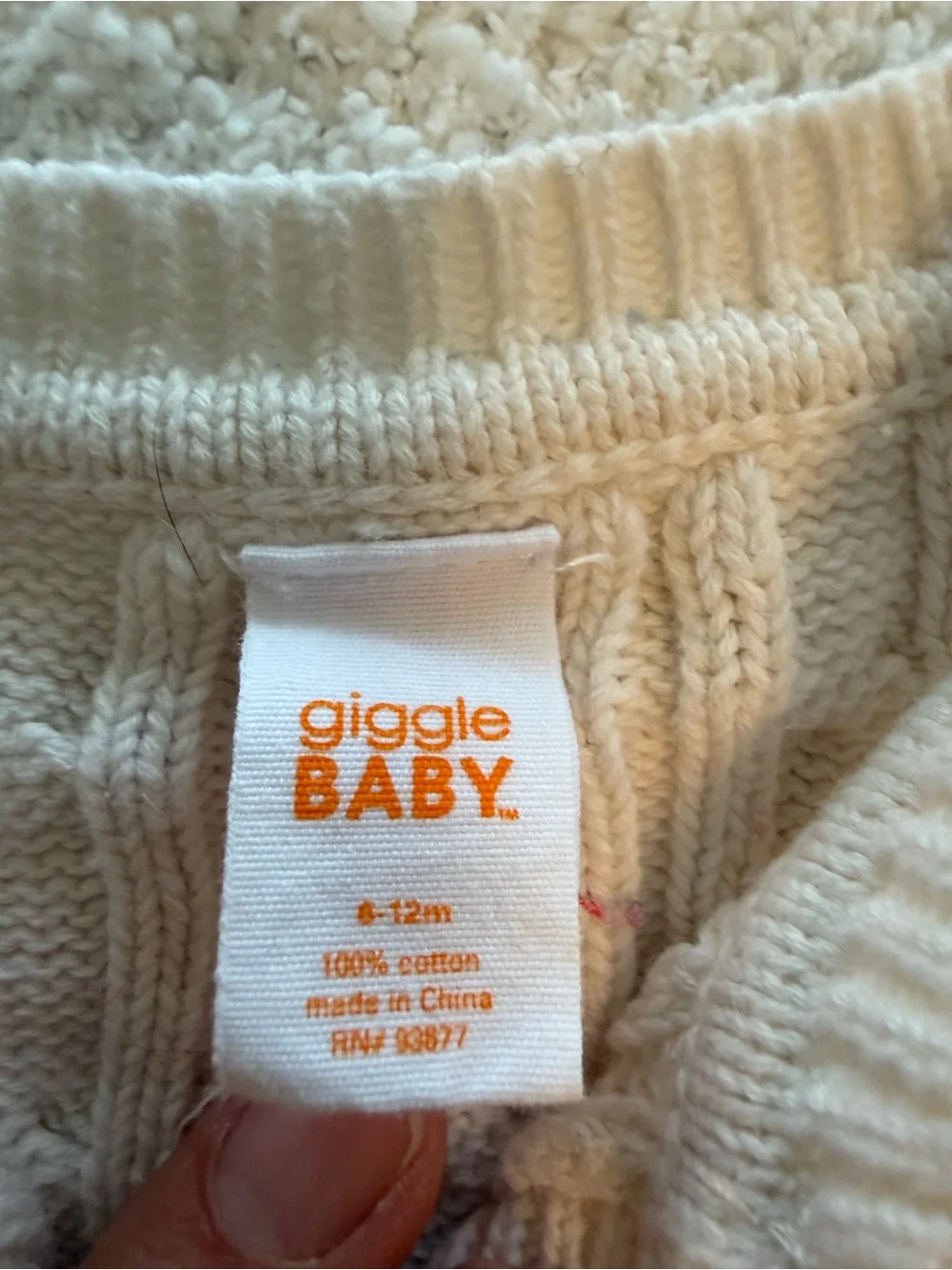 Baby Cable Knit Cardigan and Beanie Set - Cream